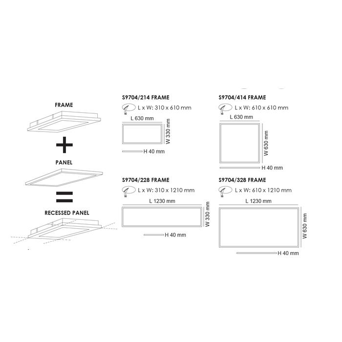 RECESSED CEILING FRAME (metric)