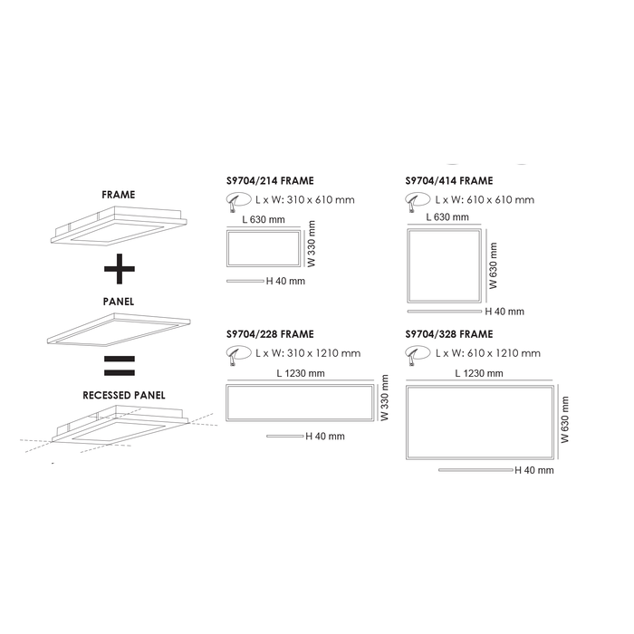 RECESSED CEILING FRAME (metric)